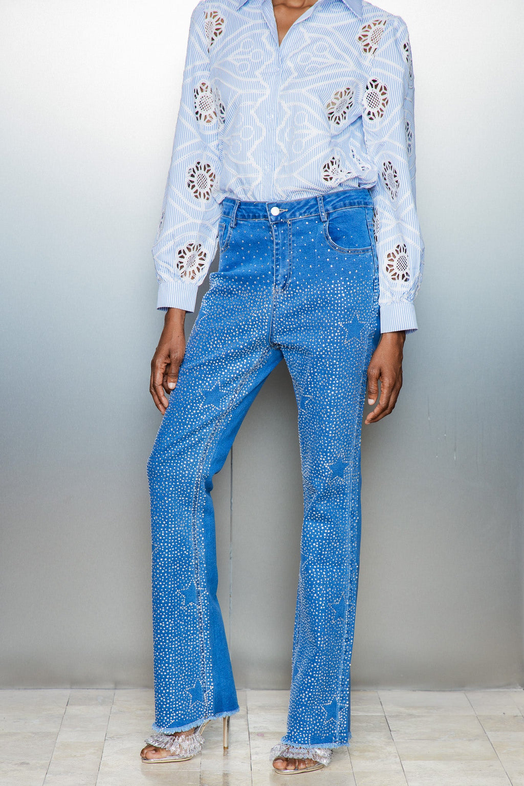 Catello Rhinestone Star Jeans