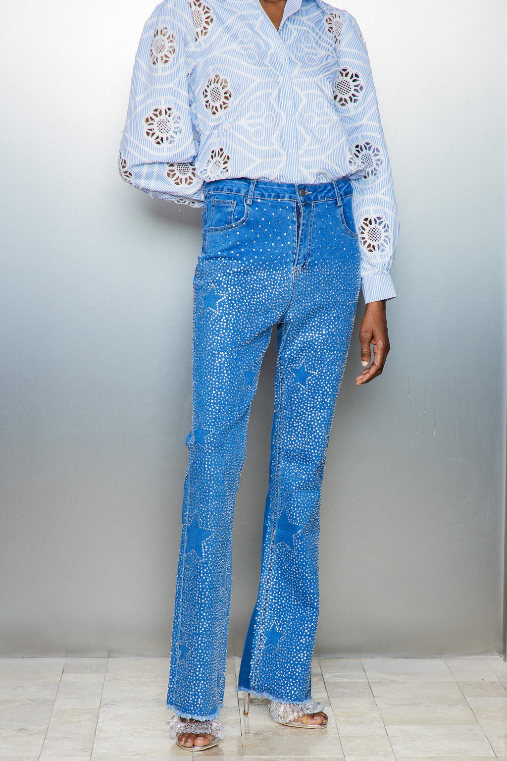 Catello Rhinestone Star Jeans