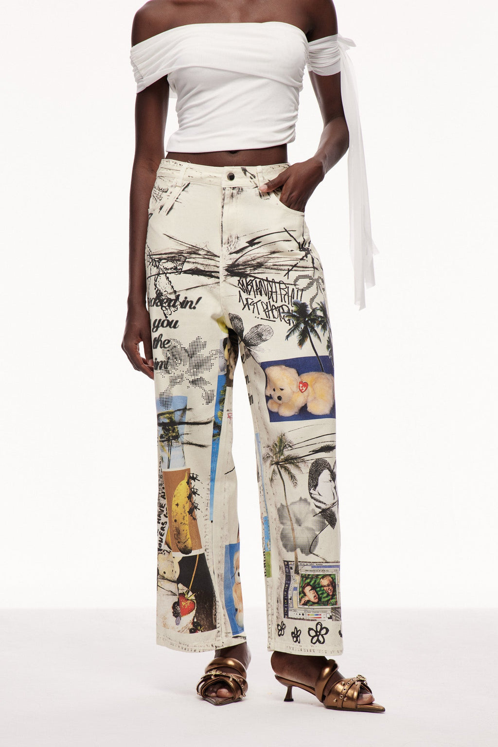 Cayley Print Tie Dye Jeans