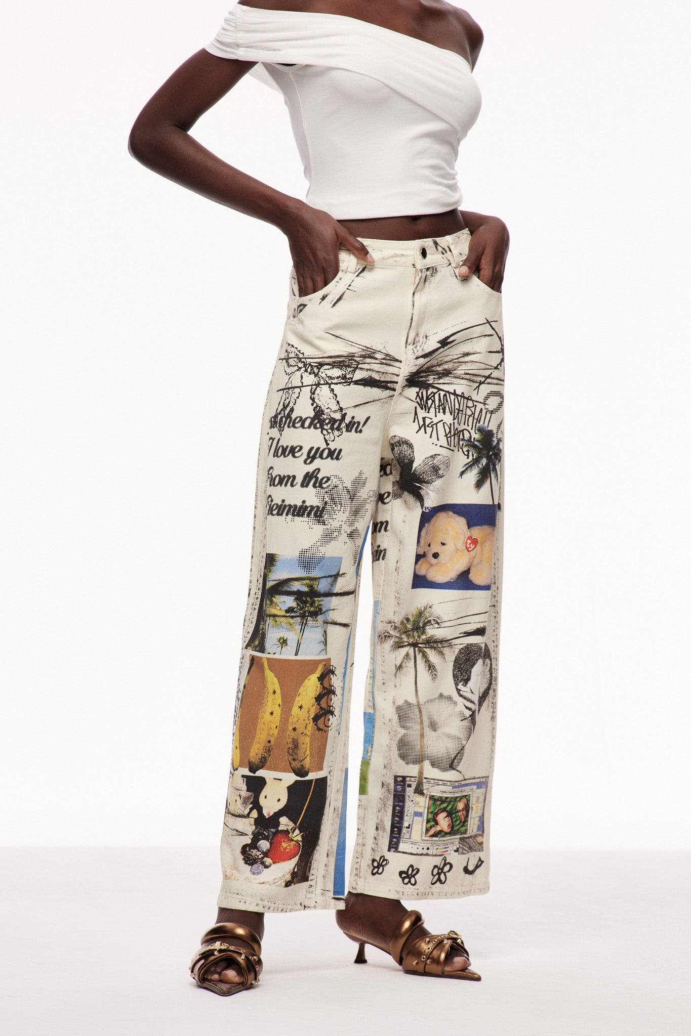 Cayley Print Tie Dye Jeans