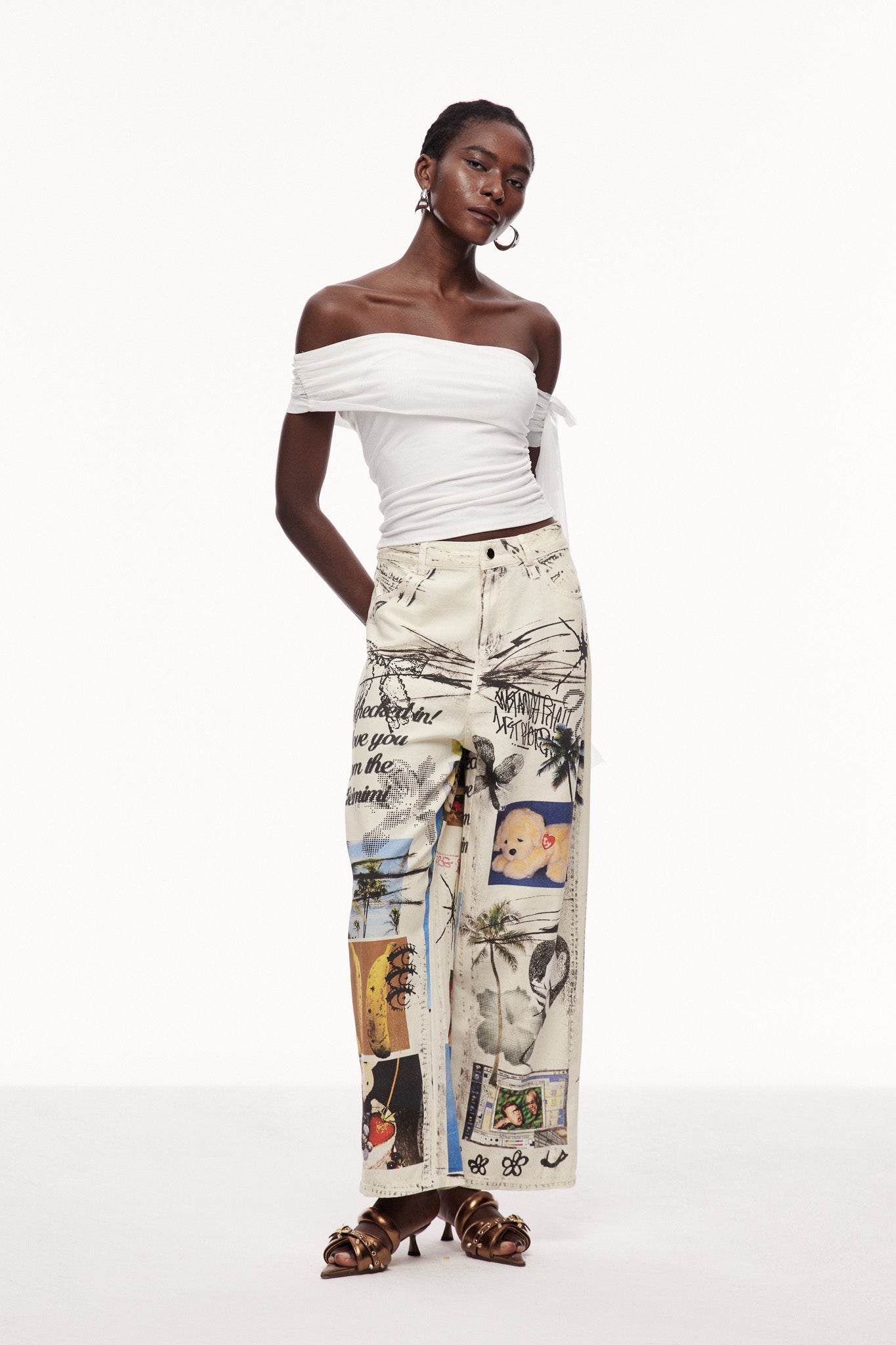 Cayley Print Tie Dye Jeans