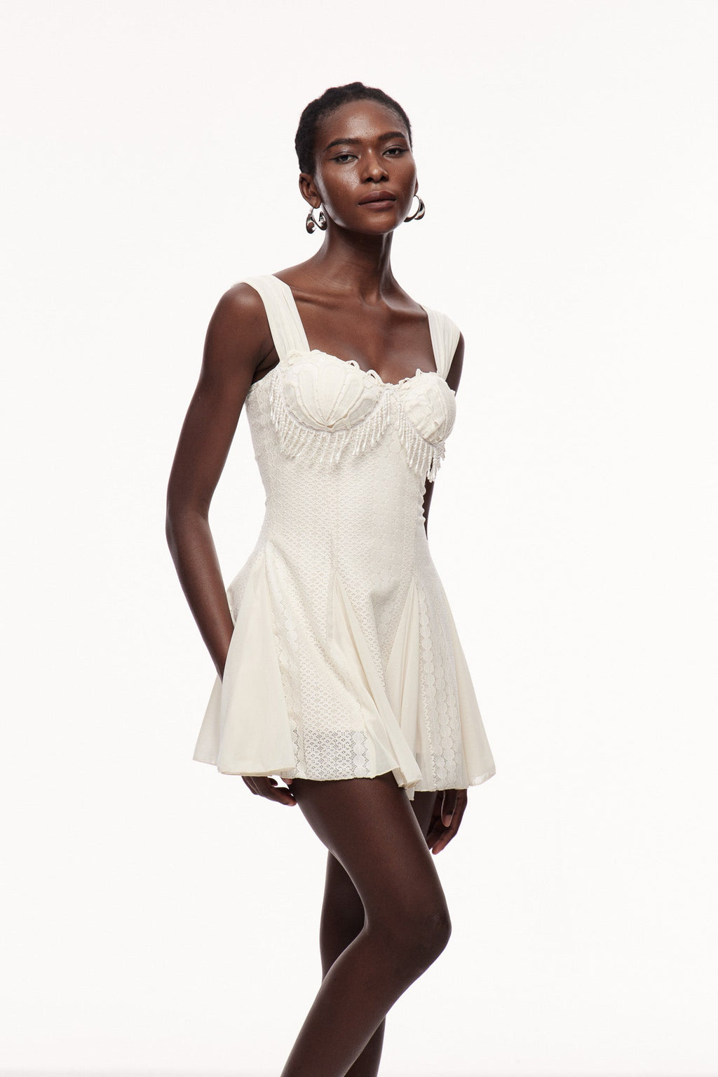 Ceadda Fringe Ruffle Mini Dress