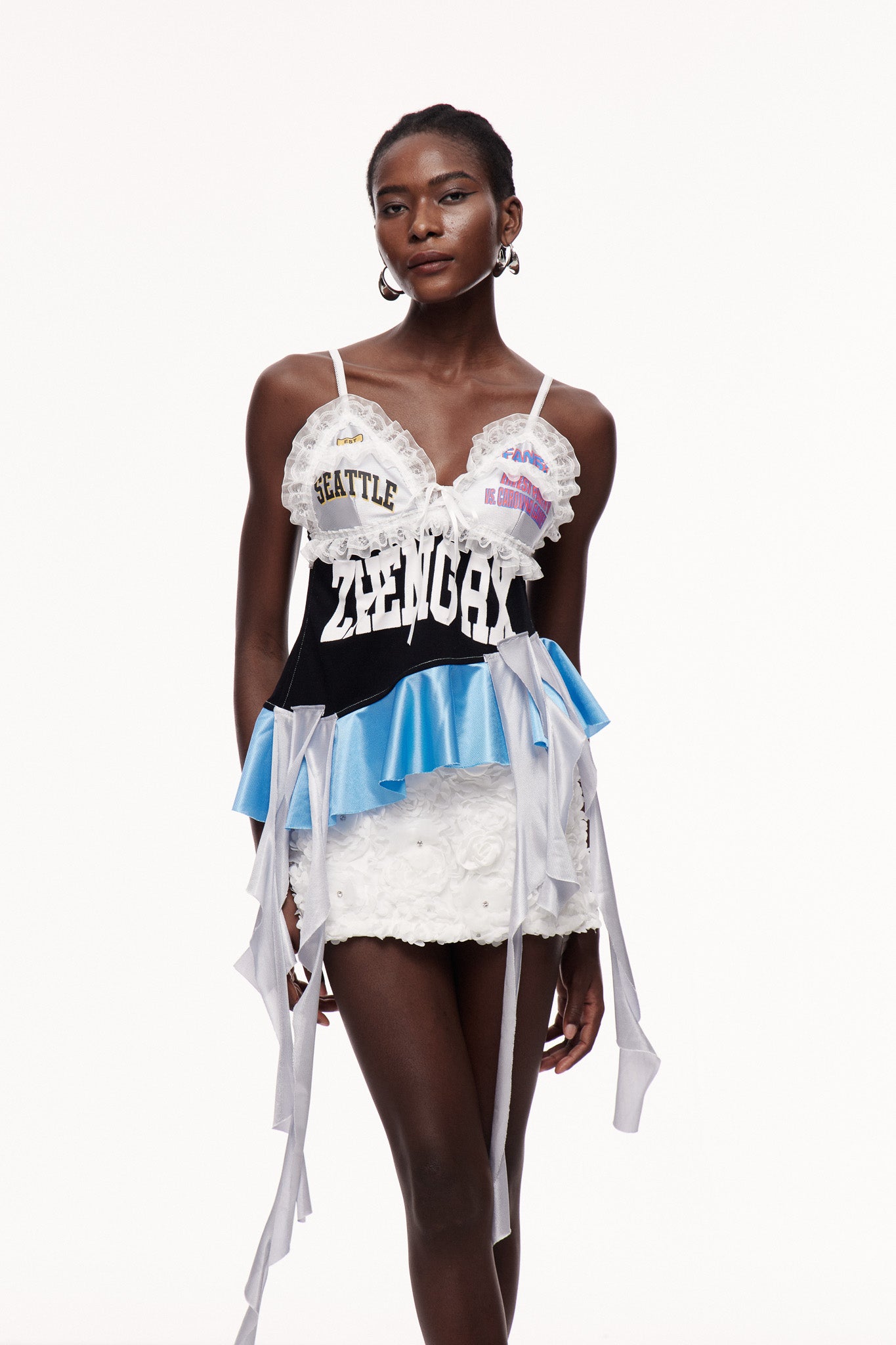 Ceallagh Lace Fringe Top In Blue