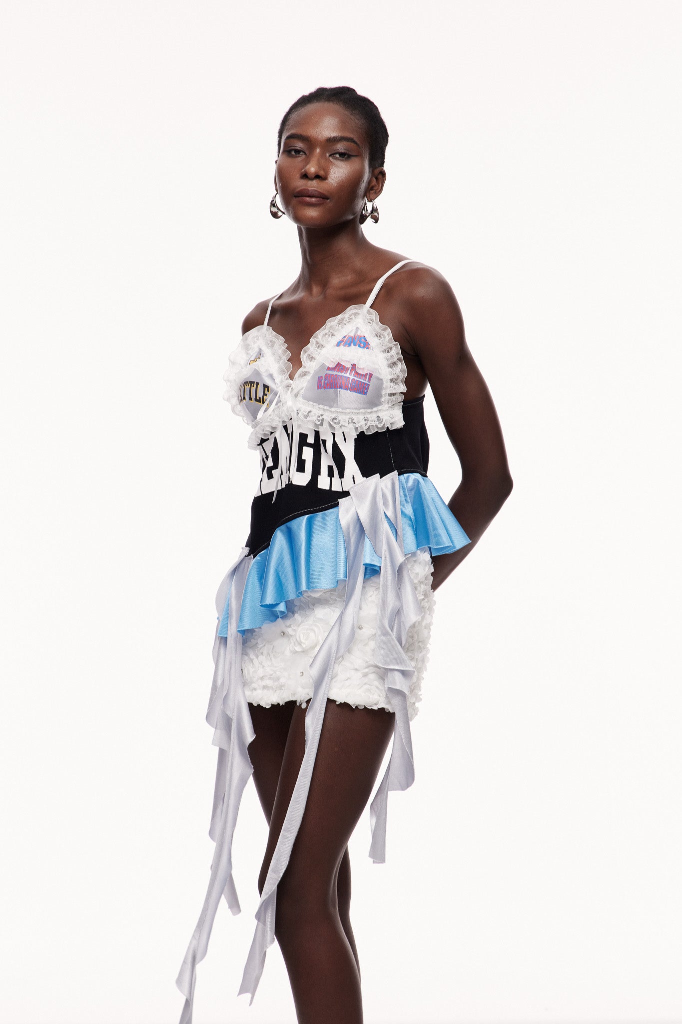 Ceallagh Lace Fringe Top In Blue