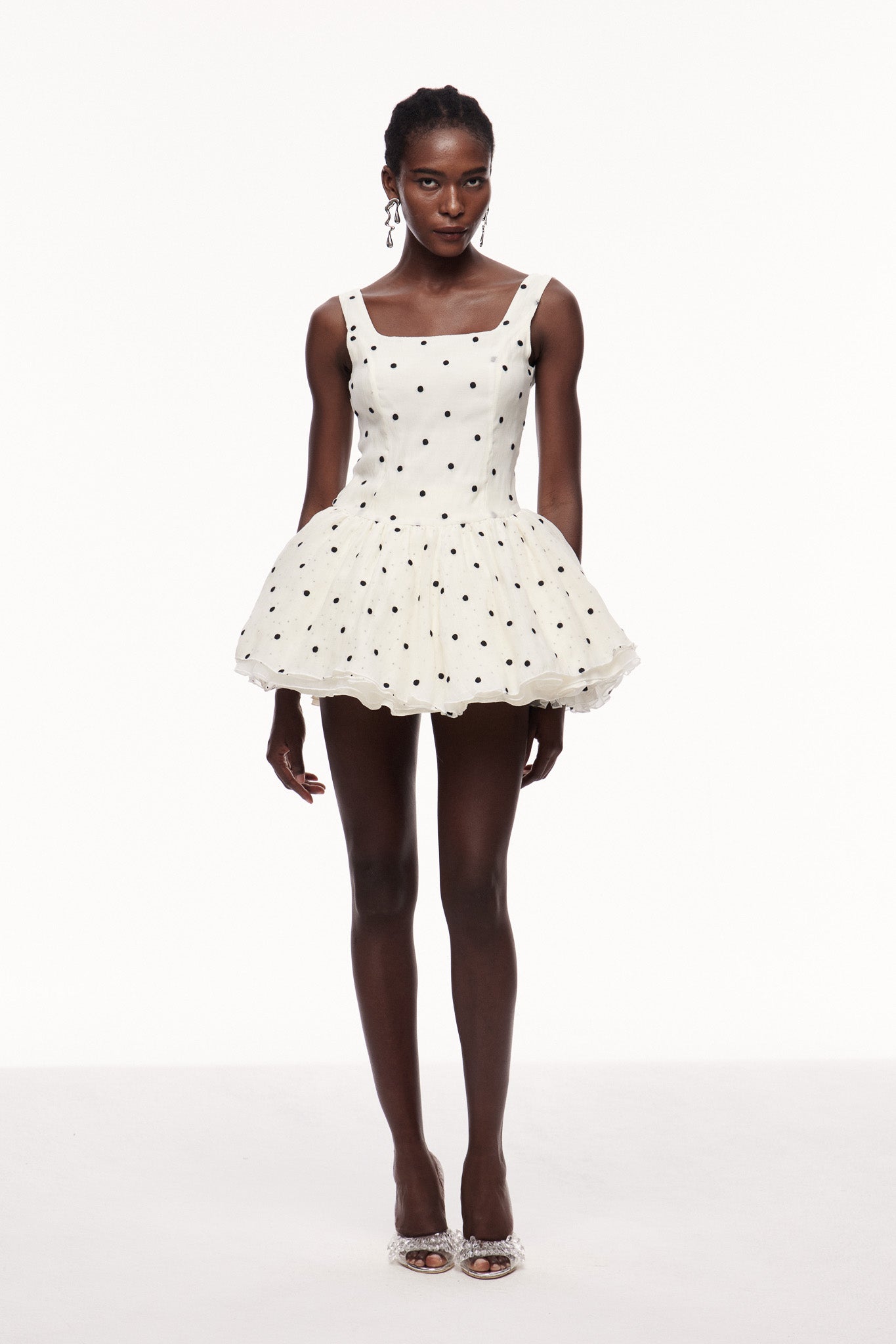 Cece Dot Puffy Mini Dress