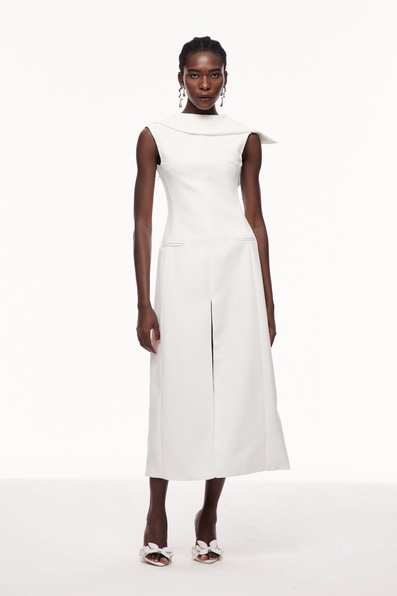 Ceel Asymmetric Backless Split Maxi Dress