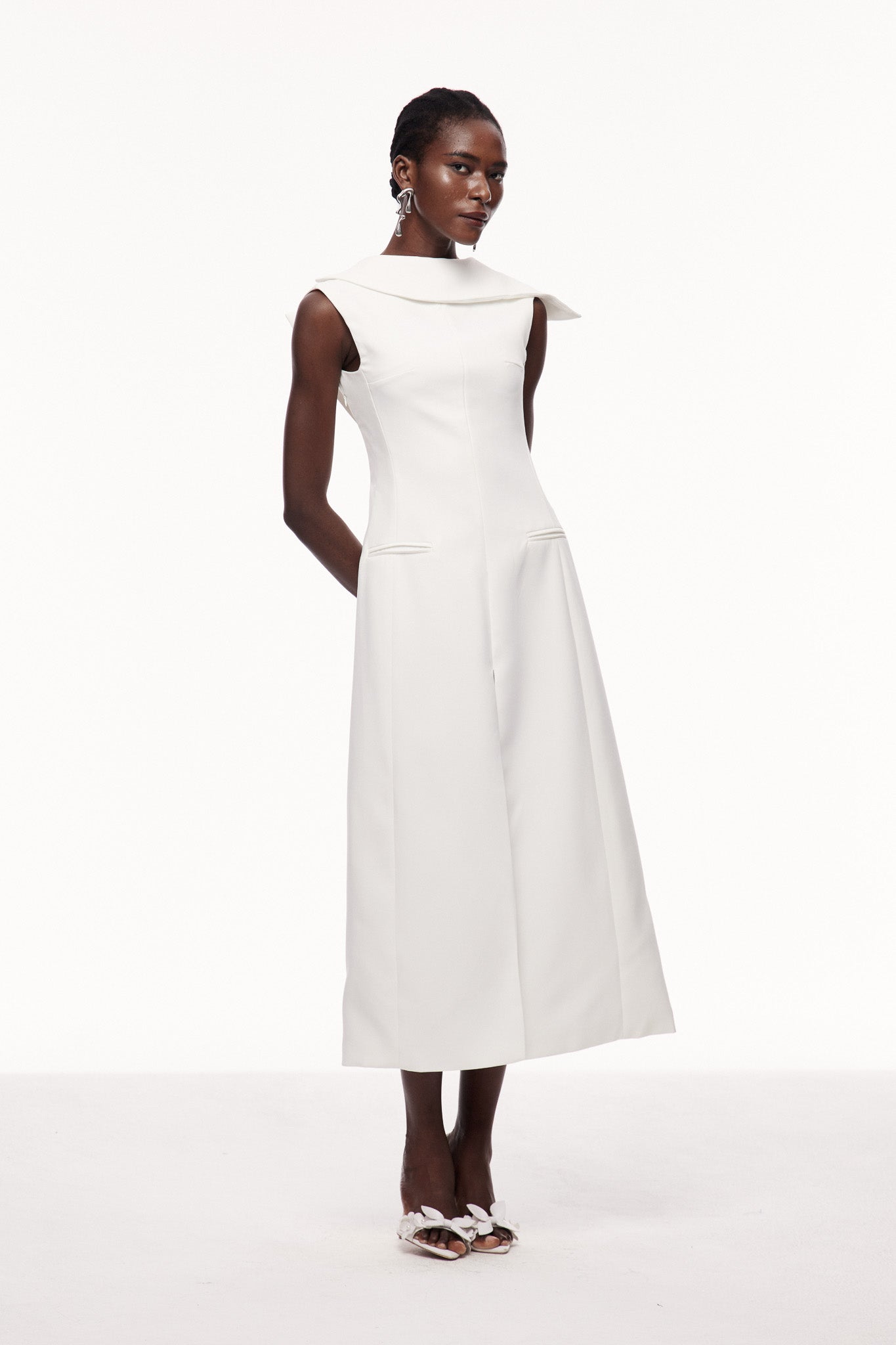 Ceel Asymmetric Backless Split Maxi Dress