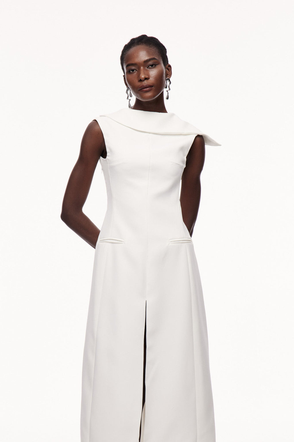 Ceel Asymmetric Backless Split Maxi Dress