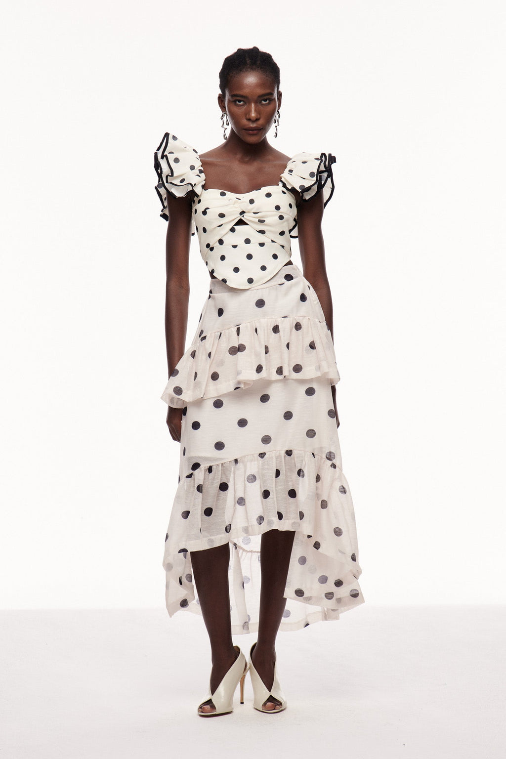 Celal Dot Ruffle Top