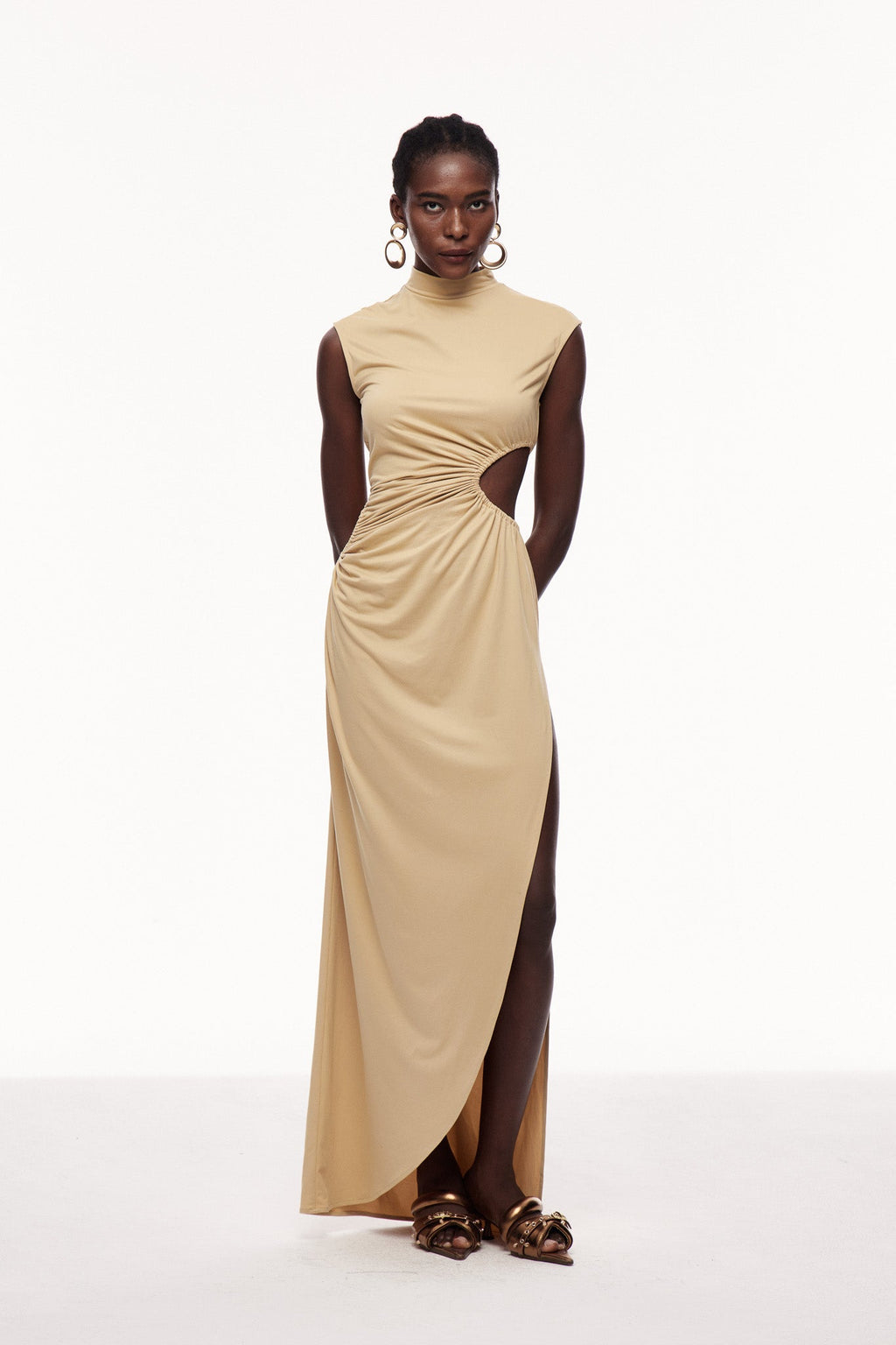 Celestine Drawstring Cutout Maxi Dress