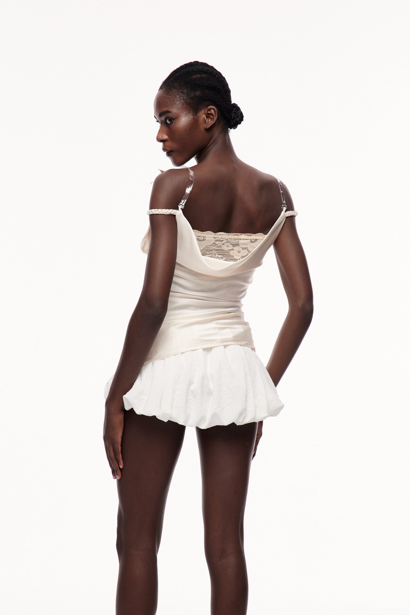 Celestino Ruch Satin Skirt Set