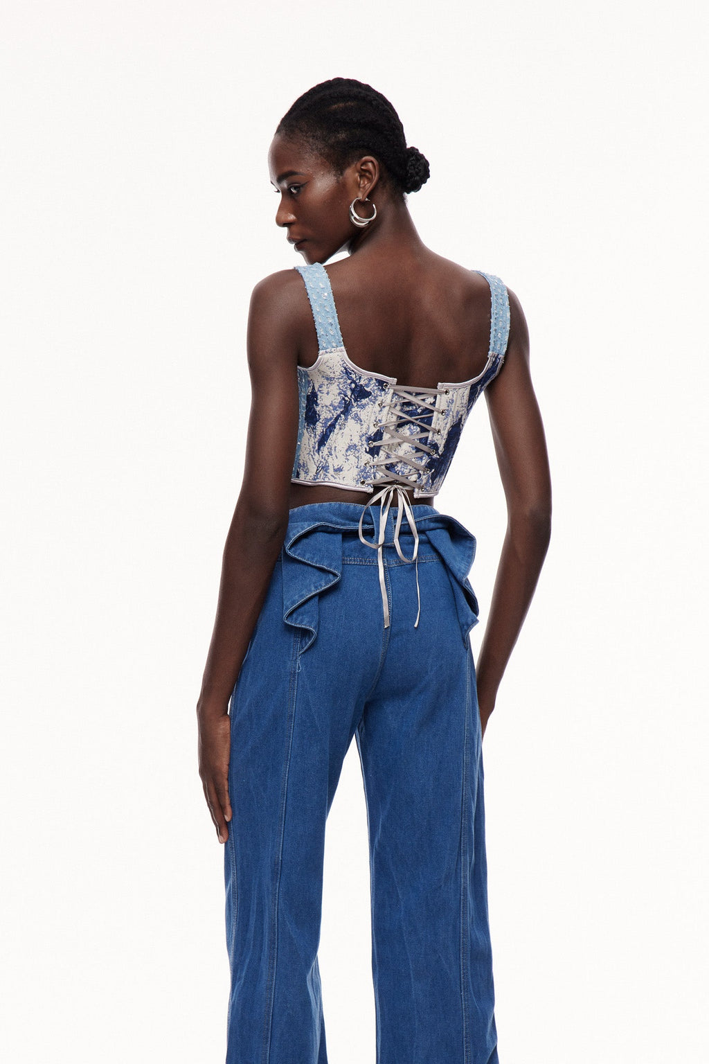 Celyn Print Sequin Corset Top