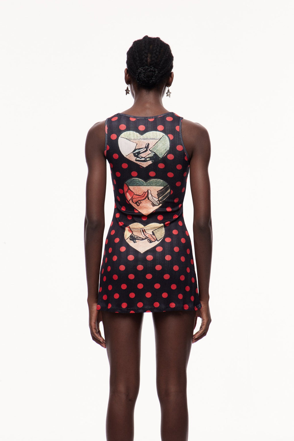 Ceolmund Dot Heart Sleeveless Mini Dress