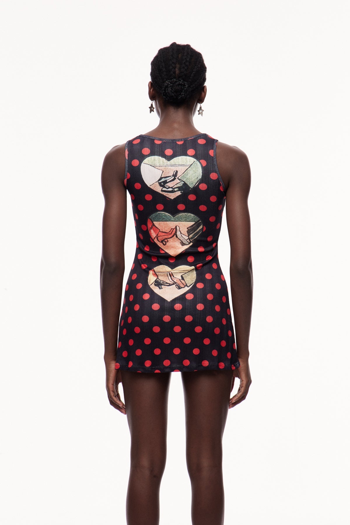 Ceolmund Dot Heart Sleeveless Mini Dress