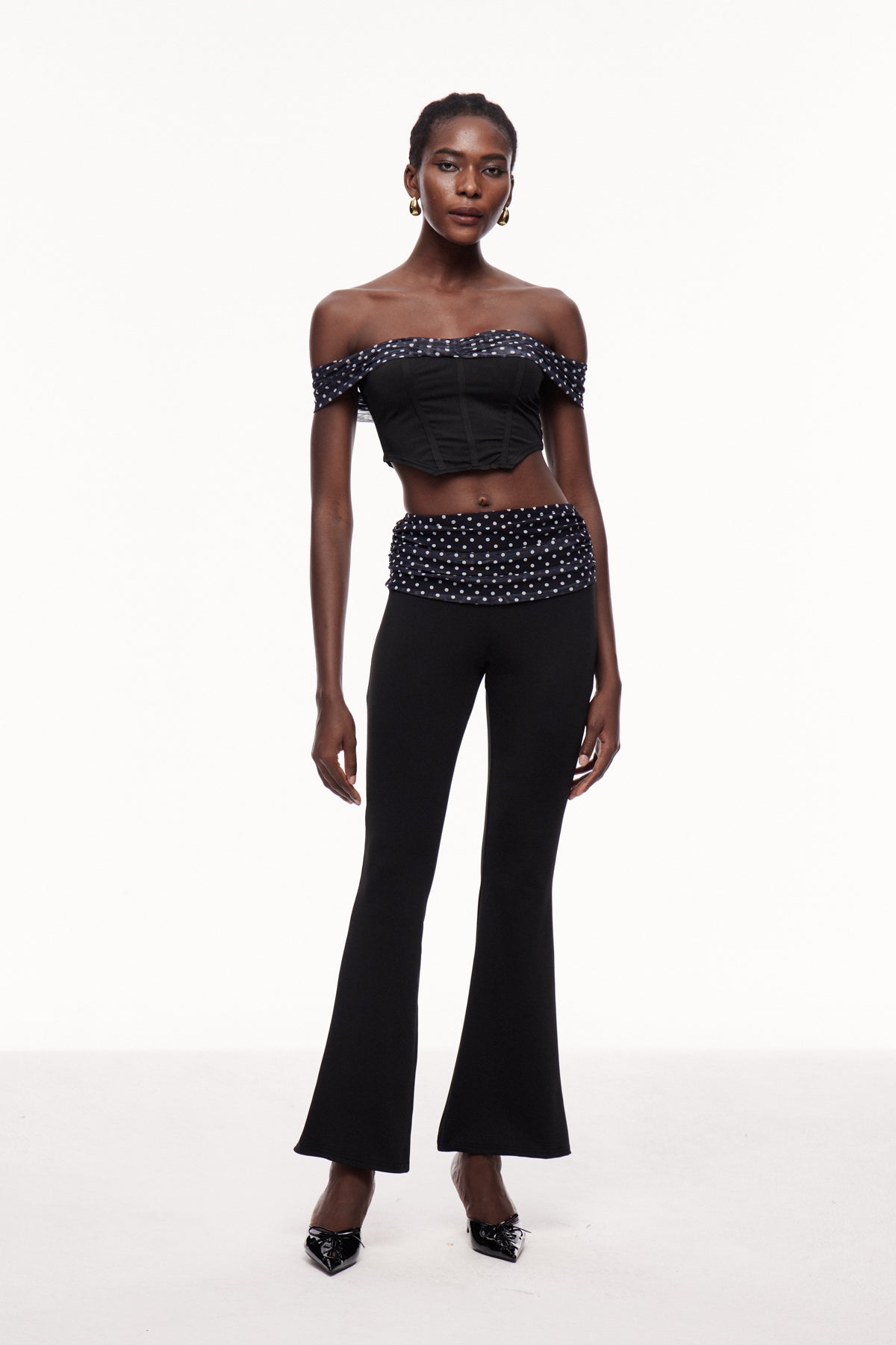 Cephas Dot Ruch Off Shoulder Pants Set