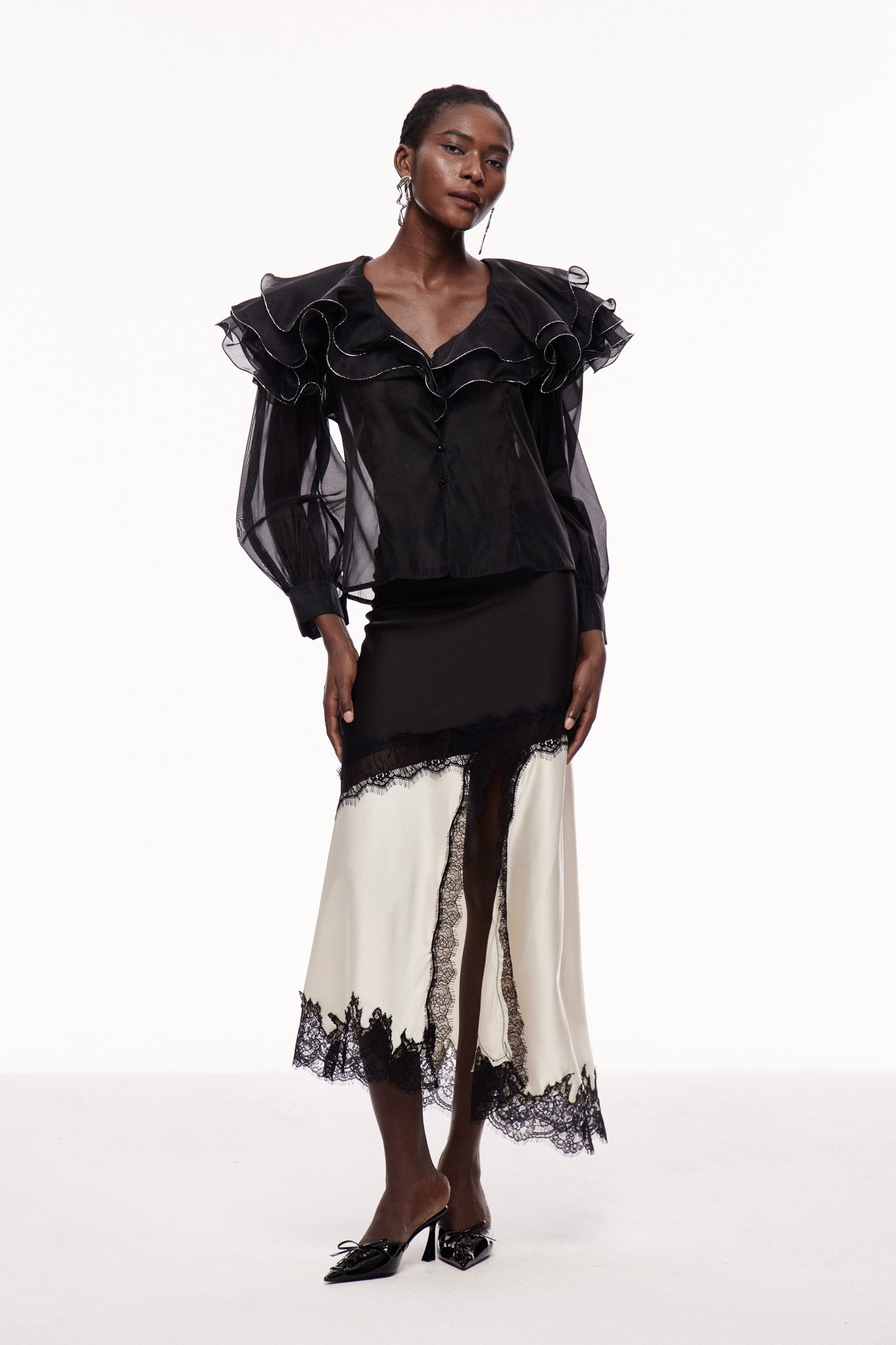 Cerball Ruffle Long Sleeve Top