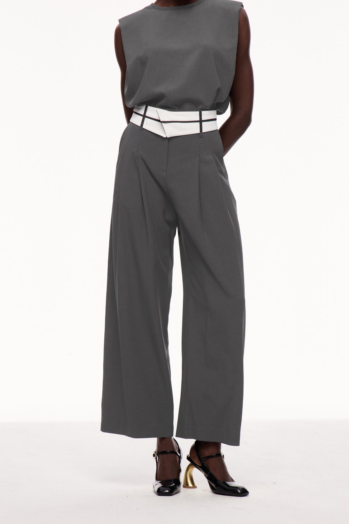 Cerise Lapel Deconstruct Pants