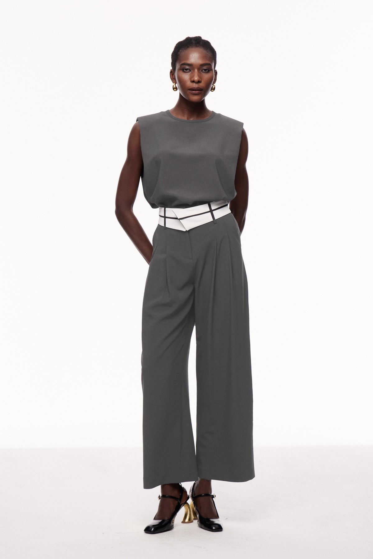 Cerise Lapel Deconstruct Pants