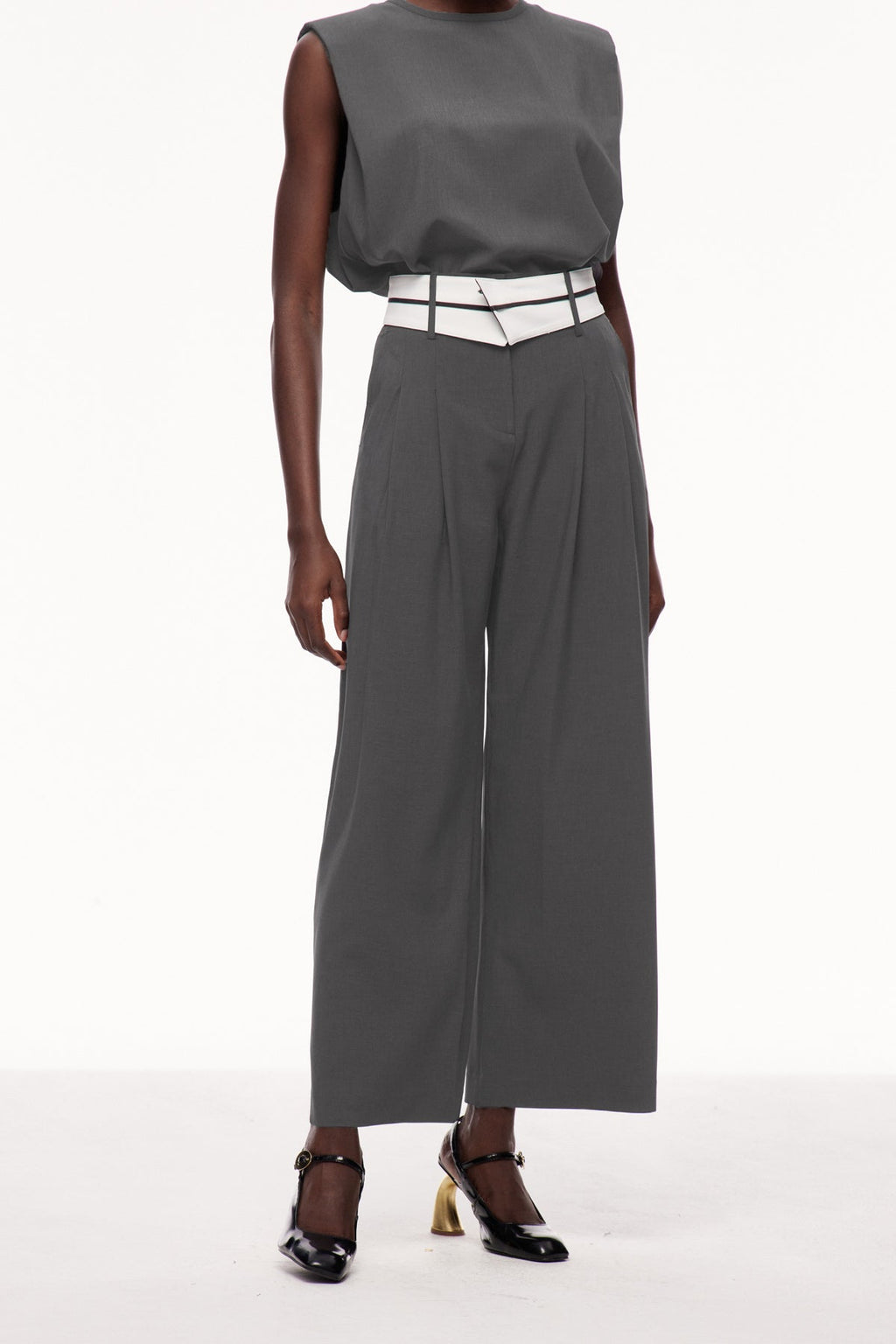 Cerise Lapel Deconstruct Pants