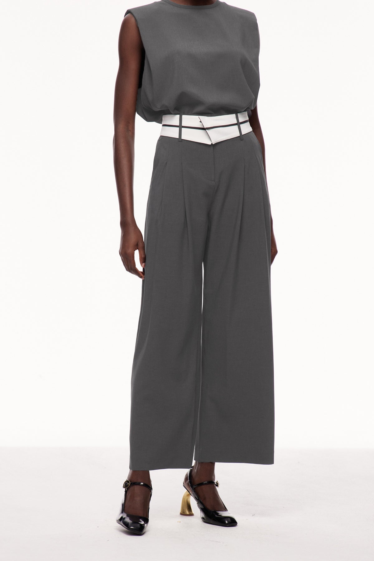 Cerise Lapel Deconstruct Pants