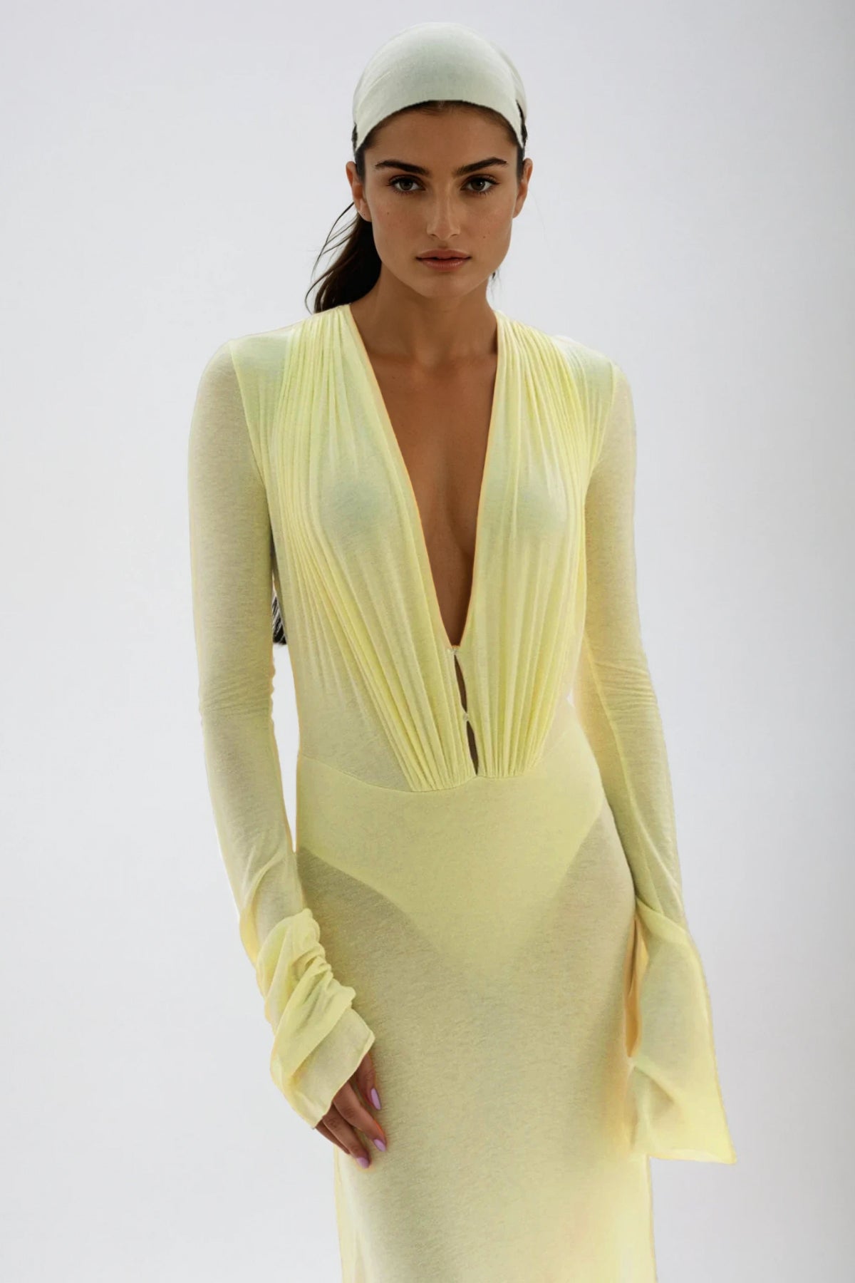 Cerys Plunge Ruch Maxi Dress