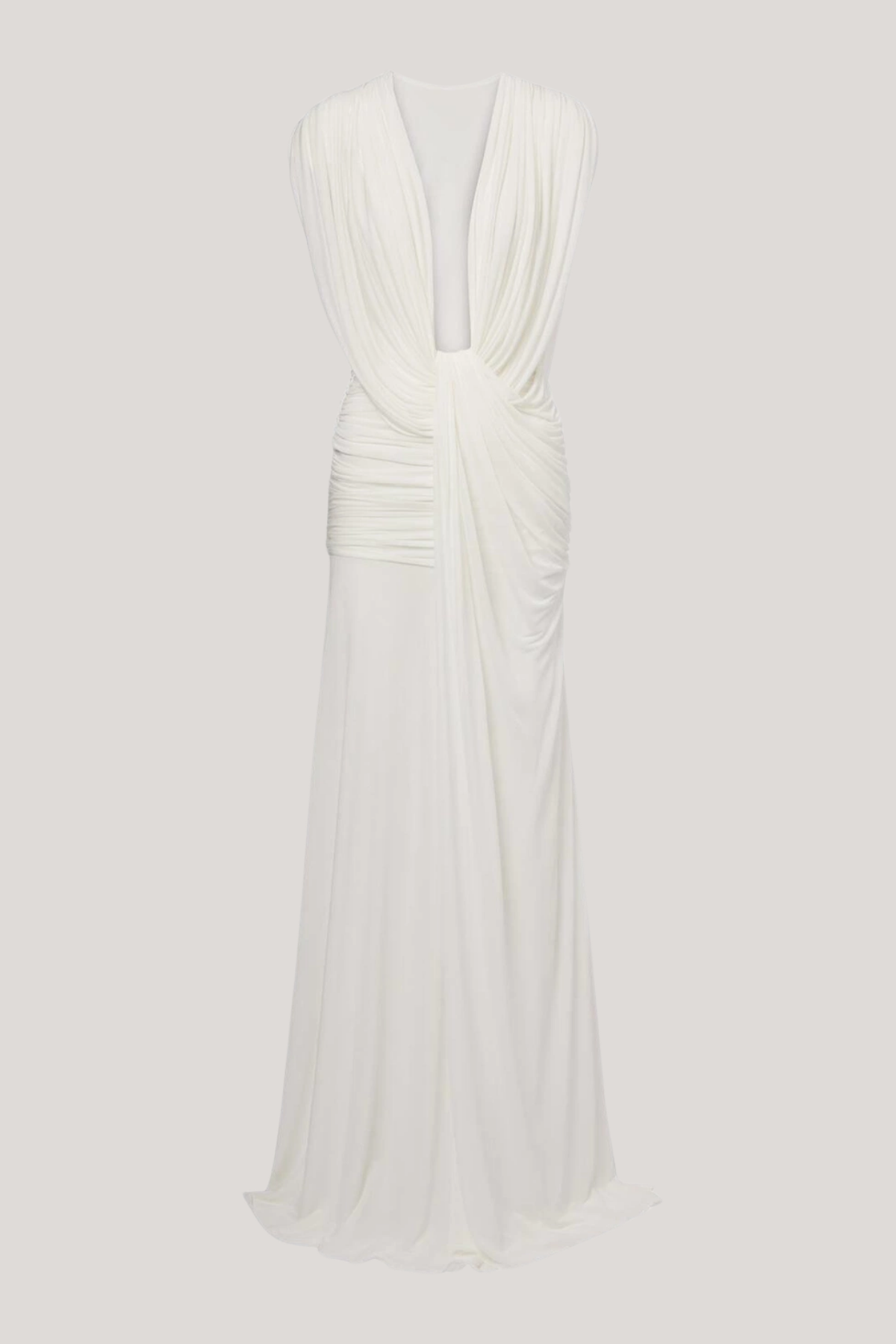 Ceylin Plunge Ruch Asymmetric Maxi Dress