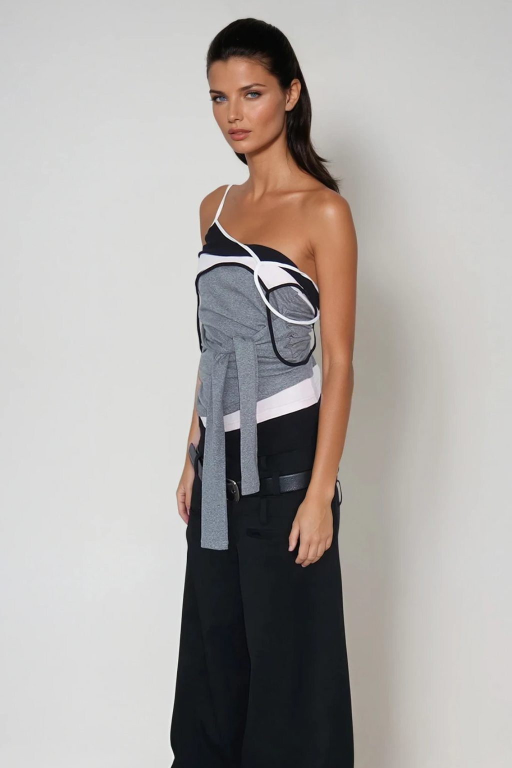 Cezara Deconstruct Tie Up Spaghetti Top