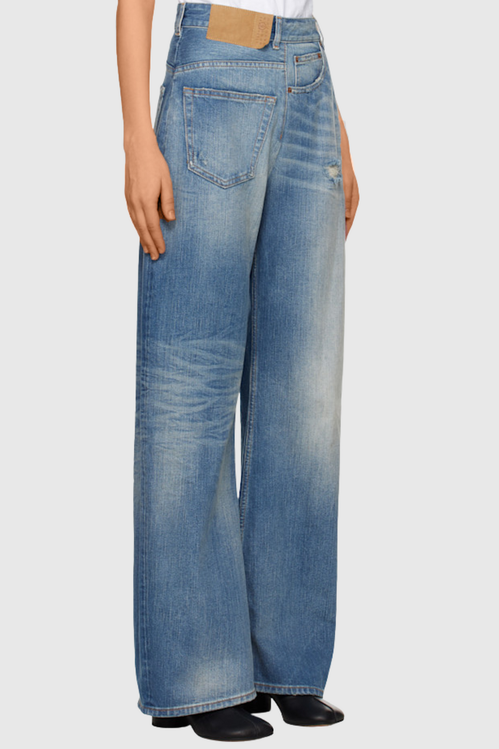 Chaggai Cutout Torn Straight Jeans