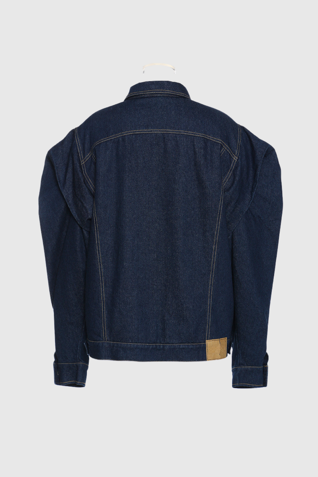 Chaim Balloon Sleeve Ruch Denim Jacket