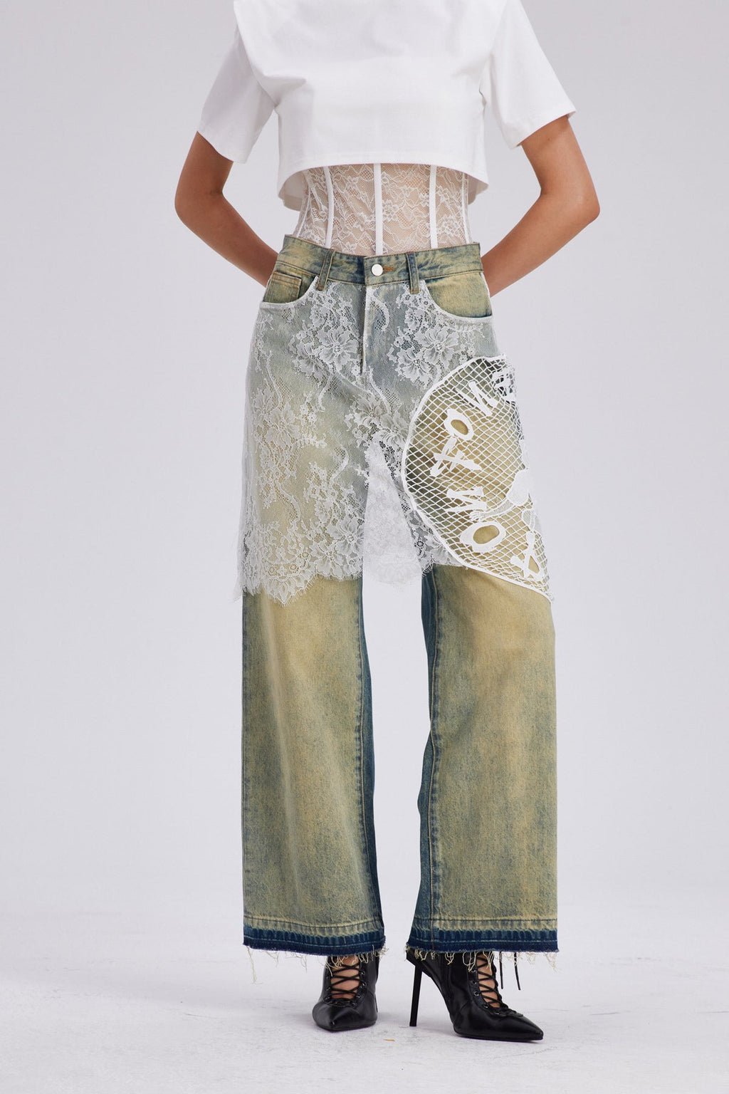 Charlee Lace Bleached Jeans