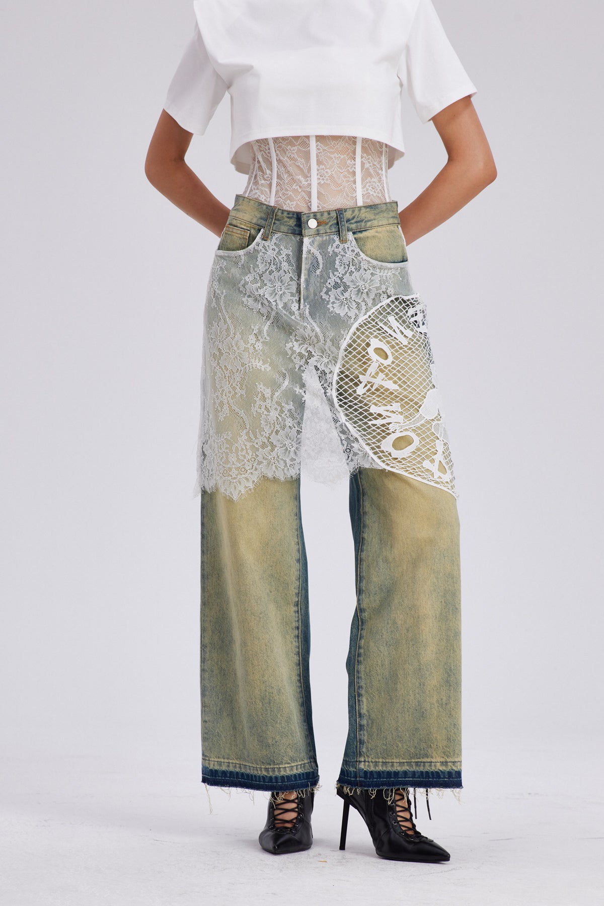 Charlee Lace Bleached Jeans