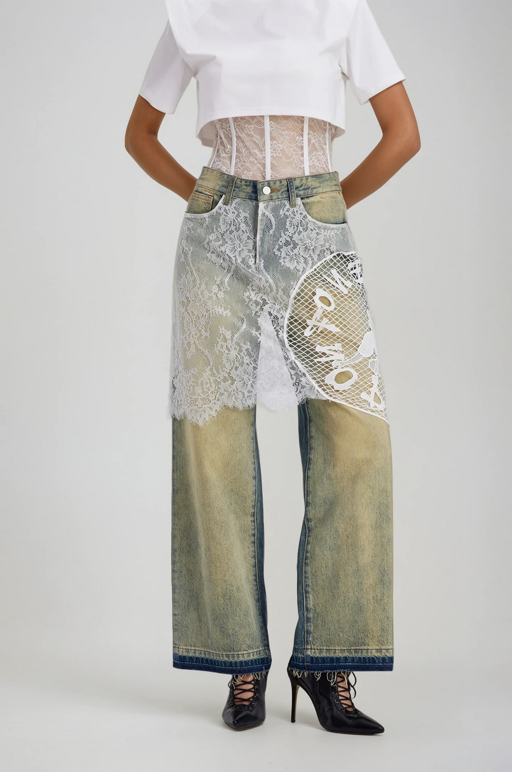 Charlee Lace Bleached Jeans