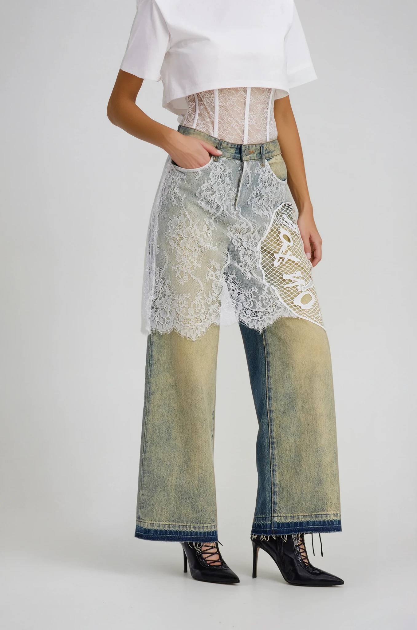 Charlee Lace Bleached Jeans