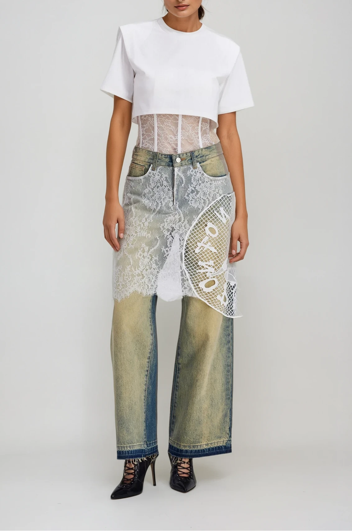 Charlee Lace Bleached Jeans