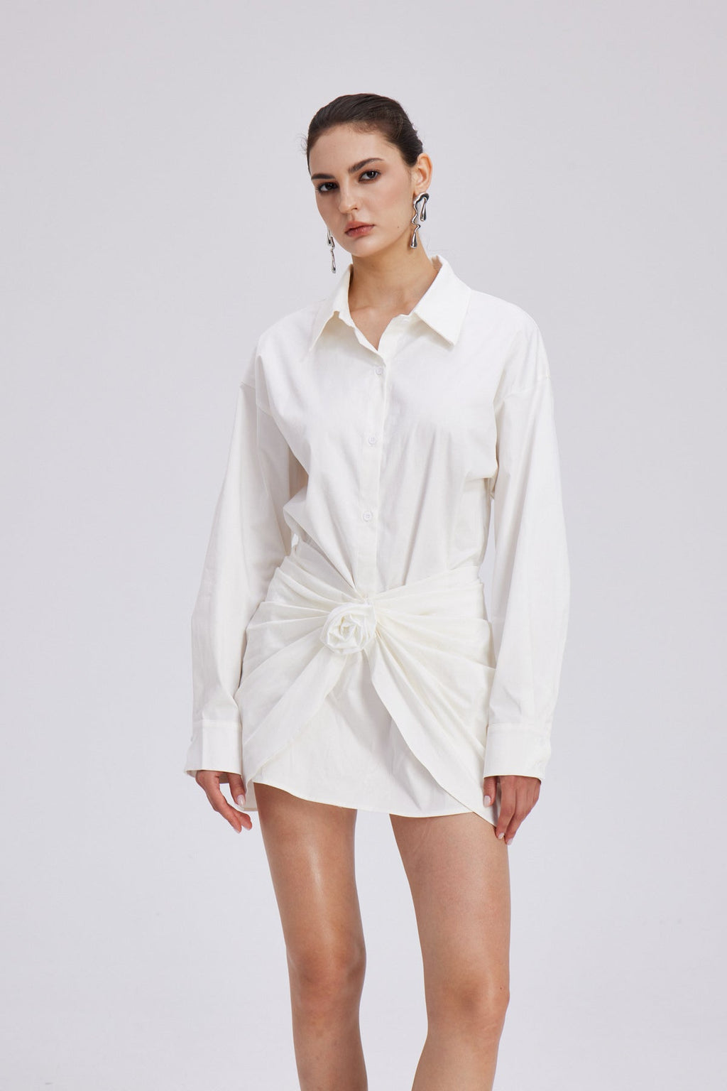 Charles Ruch Flower Mini Shirt Dress