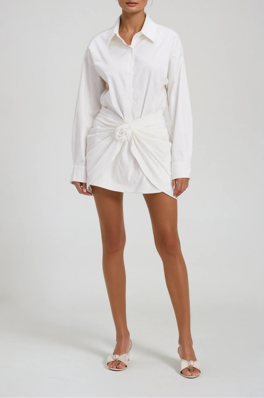 Charles Ruch Flower Mini Shirt Dress
