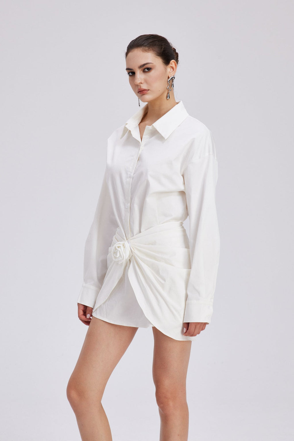 Charles Ruch Flower Mini Shirt Dress