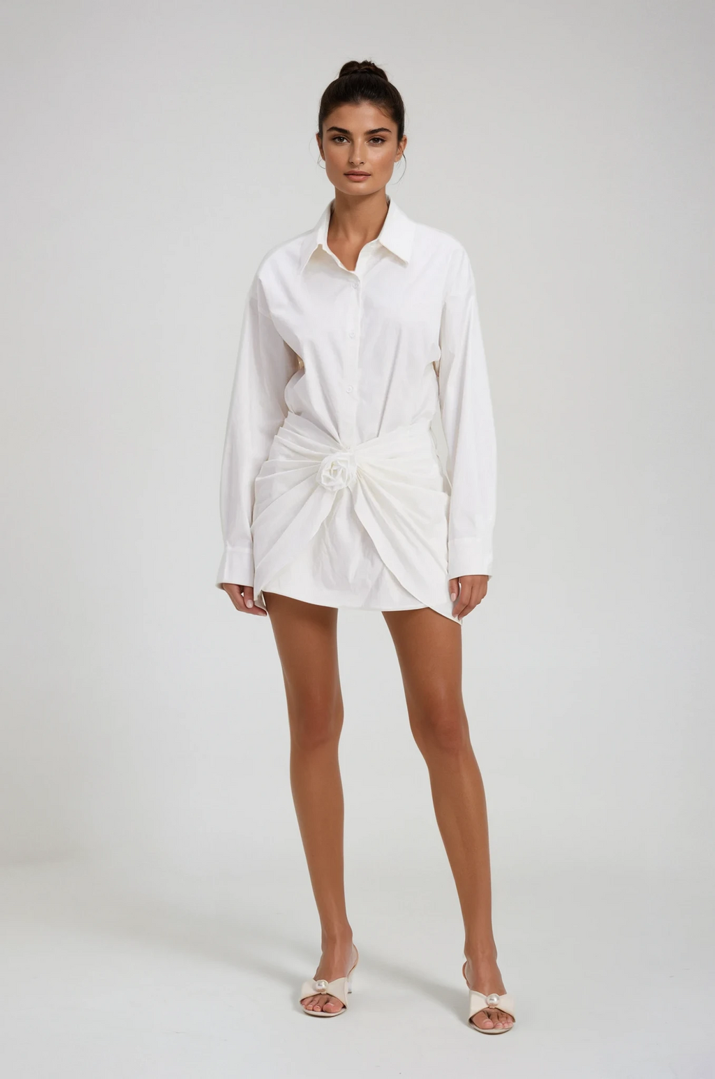 Charles Ruch Flower Mini Shirt Dress