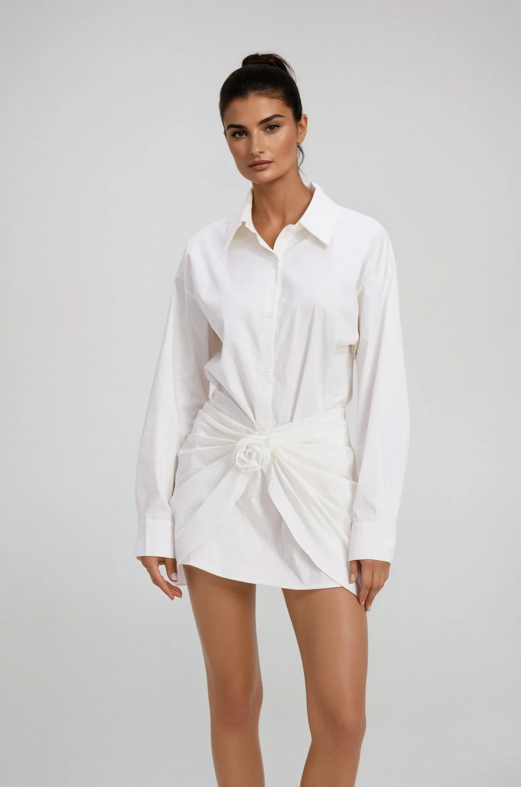 Charles Ruch Flower Mini Shirt Dress