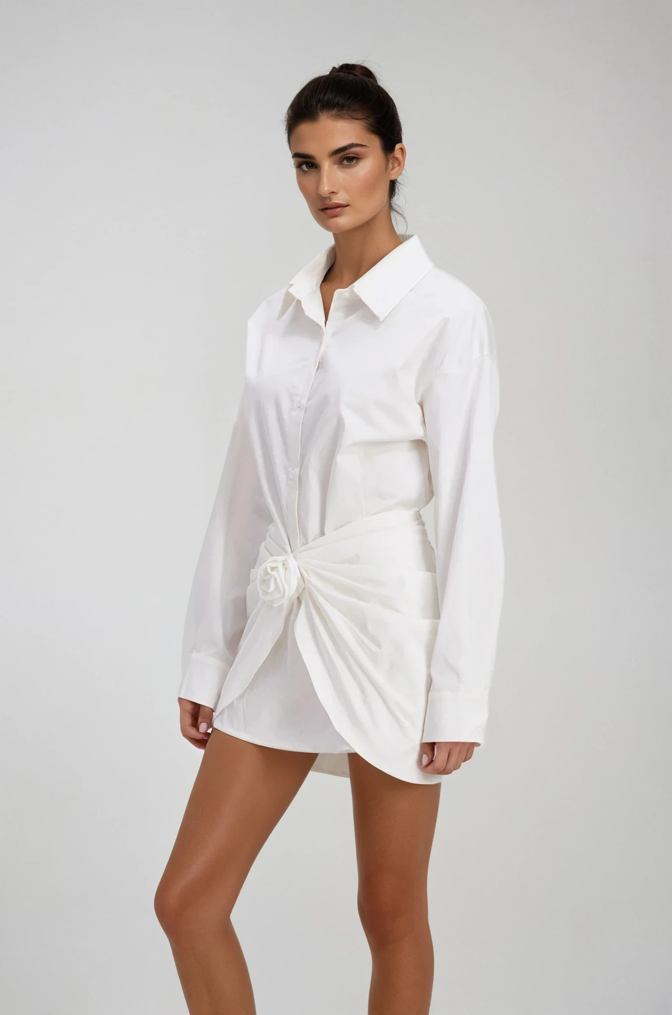 Charles Ruch Flower Mini Shirt Dress