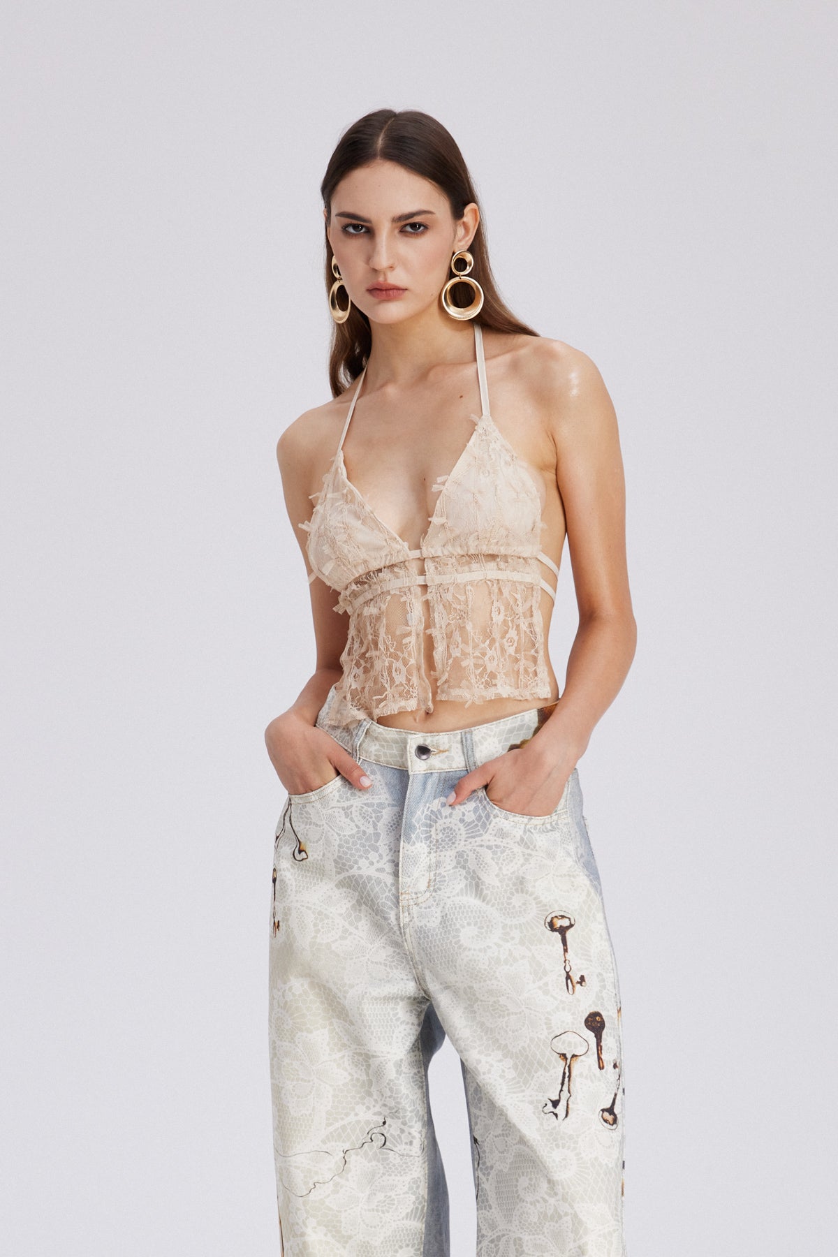 Charmaine Mesh Backless Top