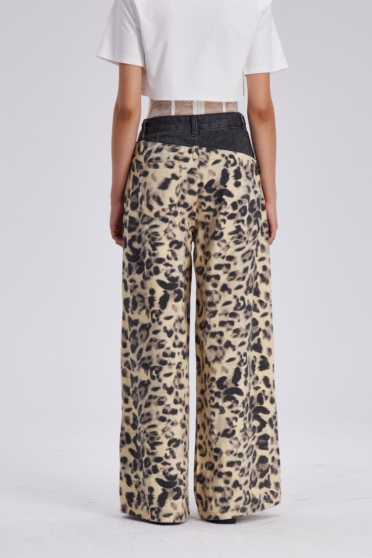 Chas Leopard Deconstruct Cutout Jeans