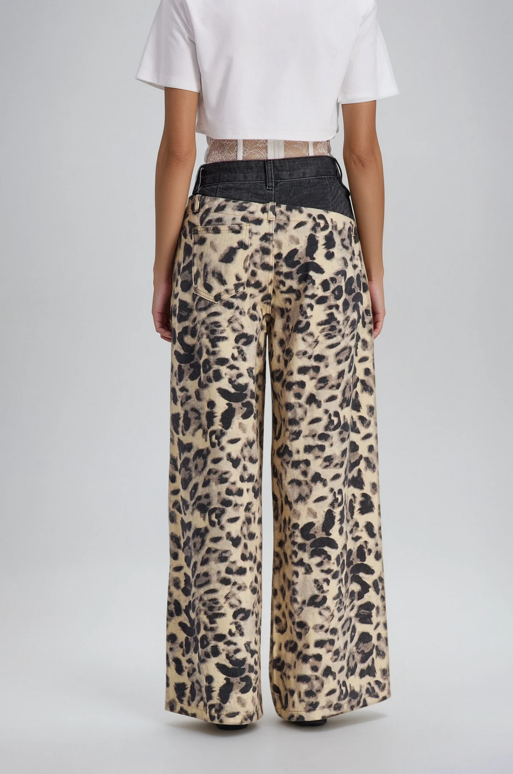 Chas Leopard Deconstruct Cutout Jeans