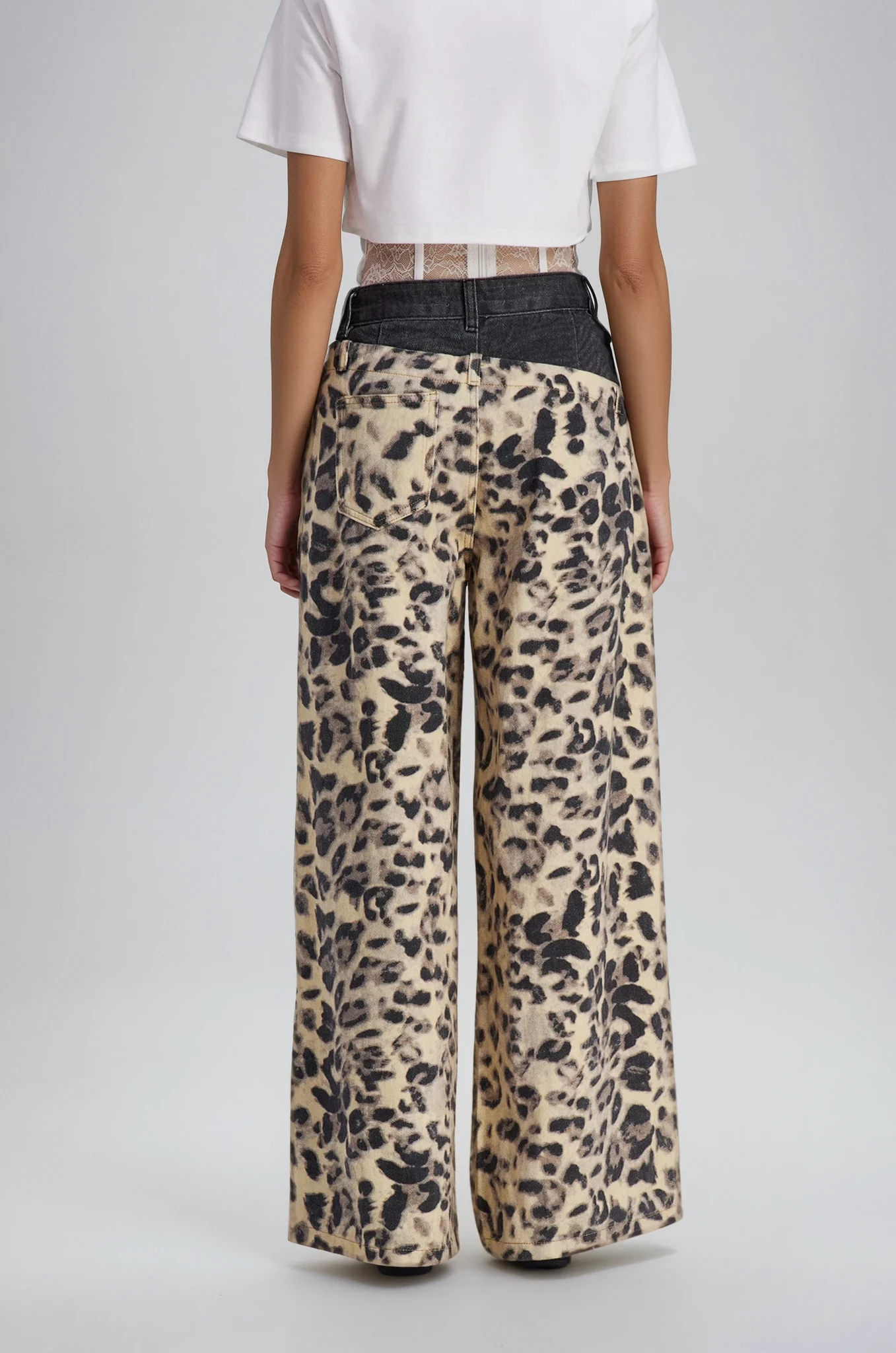 Chas Leopard Deconstruct Cutout Jeans