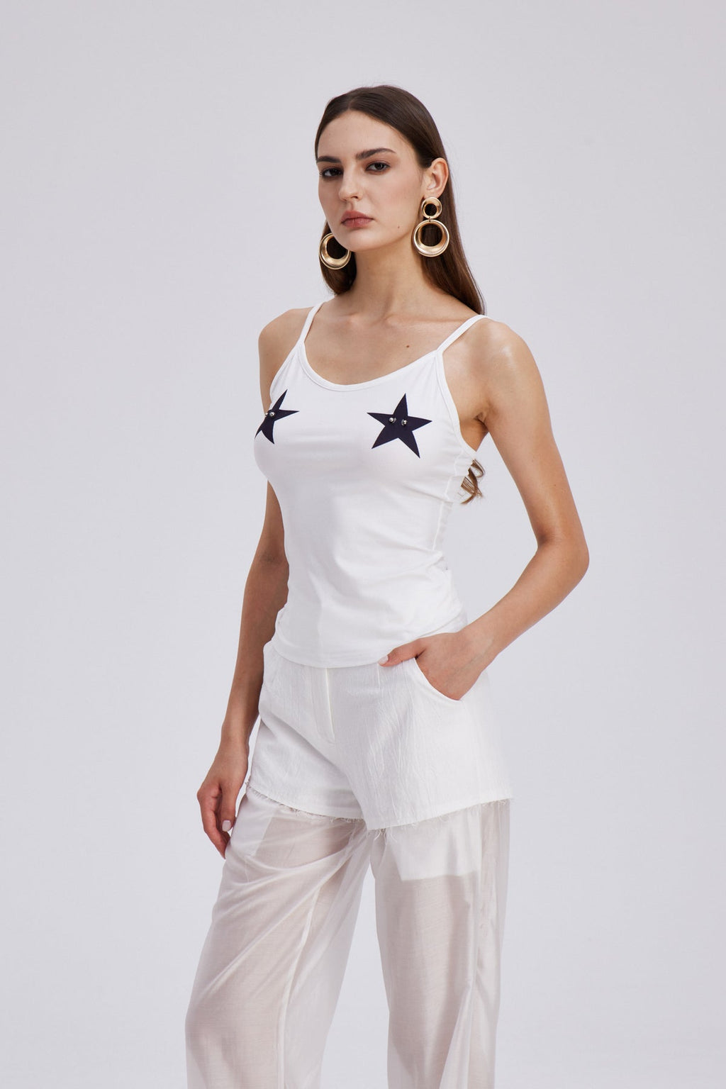 Chase Star Spaghetti Bodycon Top