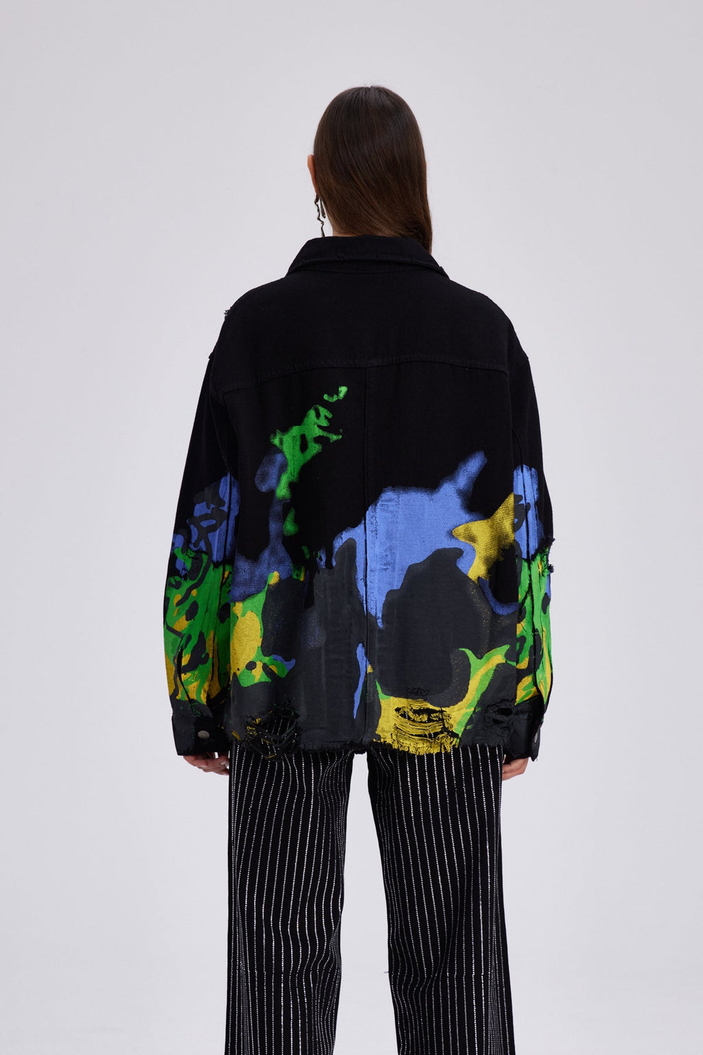 Chastity Print Ripped Denim Jacket