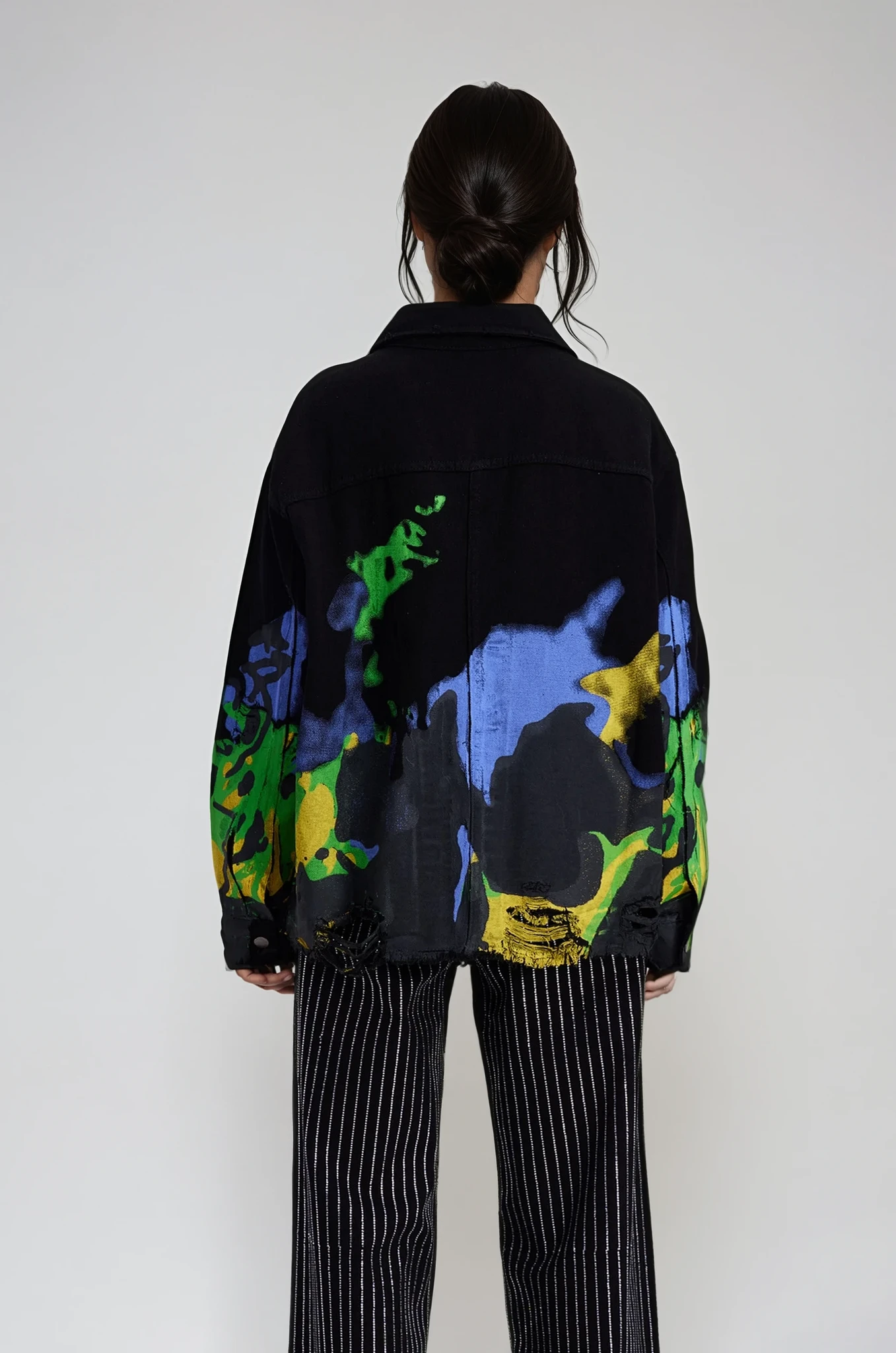 Chastity Print Ripped Denim Jacket