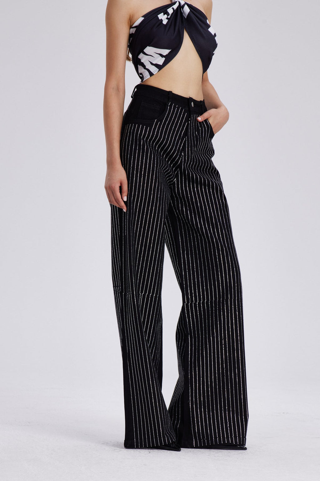 Chaz Stripe Rhinestone Jeans