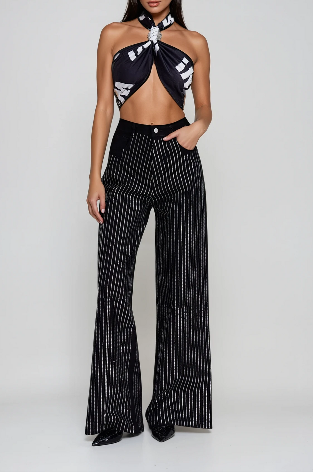 Chaz Stripe Rhinestone Jeans