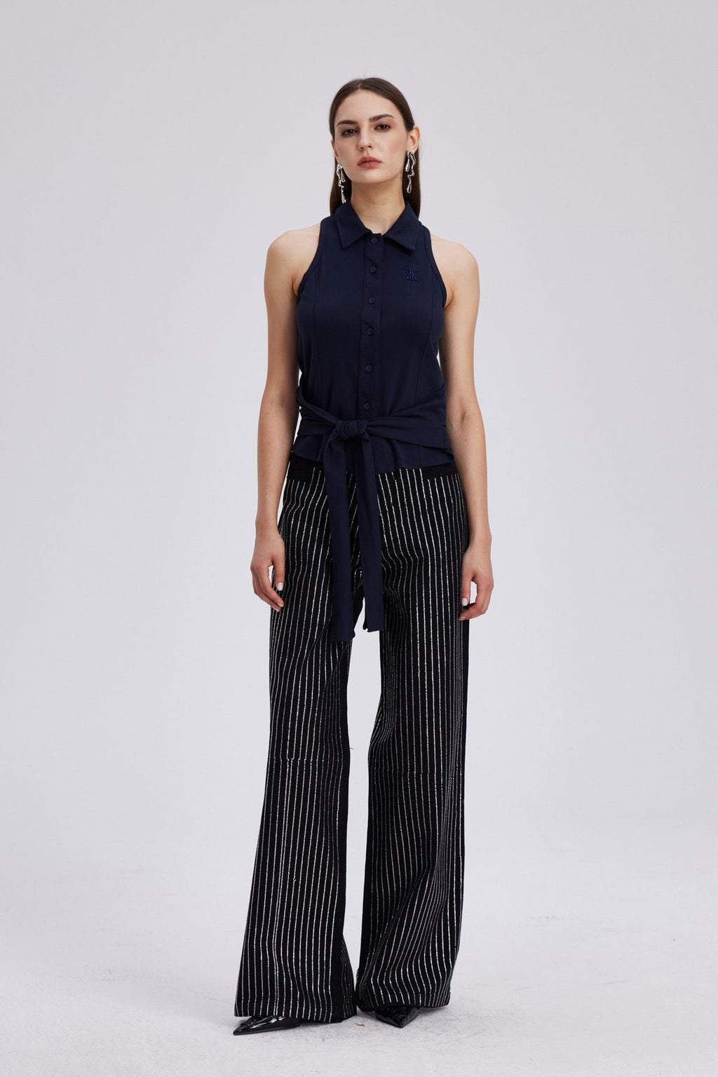 Cheiron Sleeveless Tie Up Top